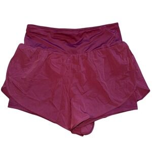 Cadmus Women's High-Rise Athletic Shorts Maroon M Activewear flowing cell pocket
